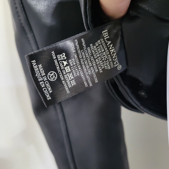 Blank NYC Faux Leather Black Moto Jacket - Sz XS - Picture 8 of 9